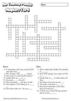 No Talking Crossword Puzzles by Things You Will Learn TpT