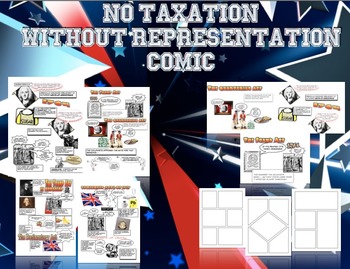 Preview of No Taxation Without Representation Comic Lesson Plan Bundle