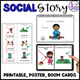 No Throwing Social Story, Visuals, Boom Cards, Printable (