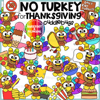 Preview of No Turkey for Thanksgiving Clipart | Cuddlebugs Collection