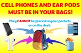 No cell phones/earpods (Yellow)