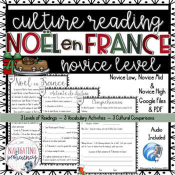 Preview of Noël en France | Novice Culture Readings, Activities & Audio