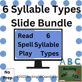 Preview of No prep 6 Syllable Types lesson slides Bundle