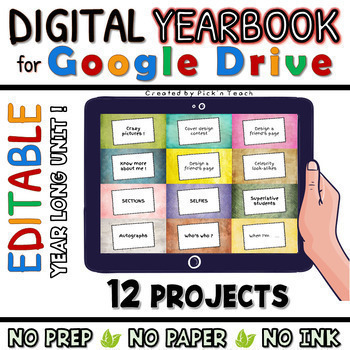 Preview of No prep ! DIGITAL YEARBOOK | MEMORY BOOK templates in Google Slides™