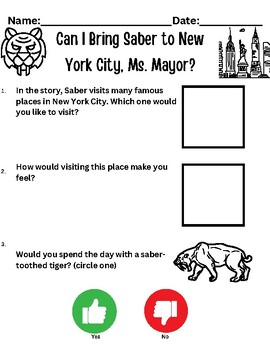 Preview of No-prep Differentiated Worksheet - Can I Bring Saber to New York City?