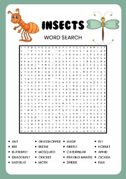 No prep Insects Word Search Puzzle Worksheets by It is All Relative to ...