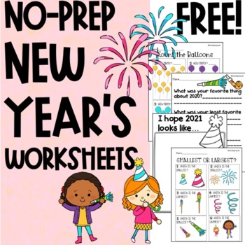 Preview of No-prep New Year's Worksheets