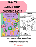 No prep Spanish Articulation coloring sheets for speech th