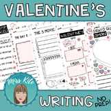 No prep Valentine's day Writing Prompts & cards in English