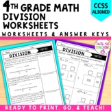 No prep division Division worksheets 4th grade math worksheets
