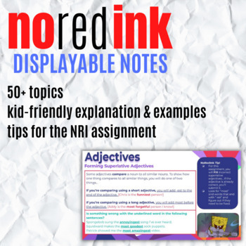 Preview of NoRedInk - Notes, Examples & Tips for 90+ topics!