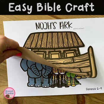 Preview of Preschool Bible Lesson | Noahs Ark Craft Activity for kids Verses Coloring Page