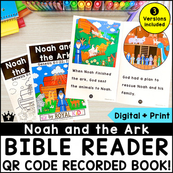 Preview of Noah and the Ark Bible Reader - QR Code Recorded Book- Bible Story - Part 1