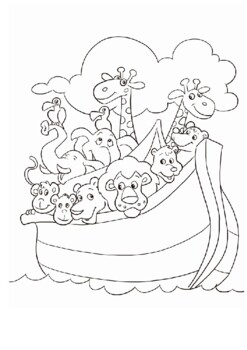 Noah's Ark Coloring by MrFitz | Teachers Pay Teachers