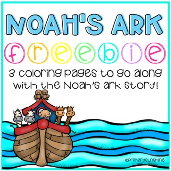 Preview of Noah's Ark Coloring Page Freebie