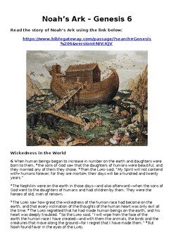 Preview of Noah's Ark (Genesis Chapter 6) - Worksheet