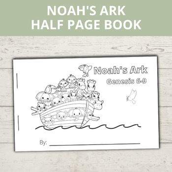 Preview of Noah's Ark Half Page Book, Sunday School activity, Mini Book, Bible Crafts