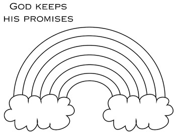 Preview of God Keeps His Promises: Noah's Ark Rainbow Craft Template