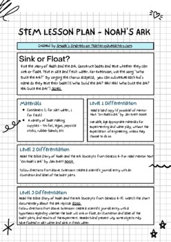 Preview of Noah's Ark STEM Lesson