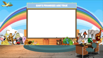 Noah's Ark themed virtual classroom background for Sabbath or Sunday School