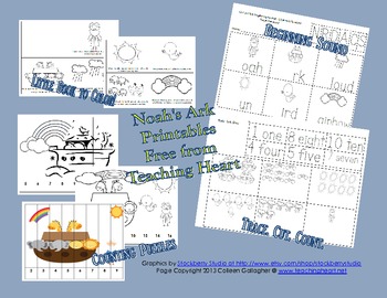 Preview of Noah's Ark Preschool Math and Literacy Activities