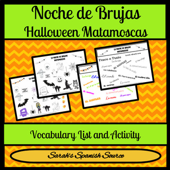 Preview of Noche de Brujas Halloween Spanish Matamoscas Vocabulary Game