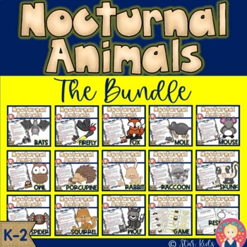 Display Class topic A4 laminated Nocturnal Animals Poster 