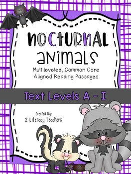 Preview of Nocturnal Animals: CCSS Aligned Leveled Reading Passages and Activities