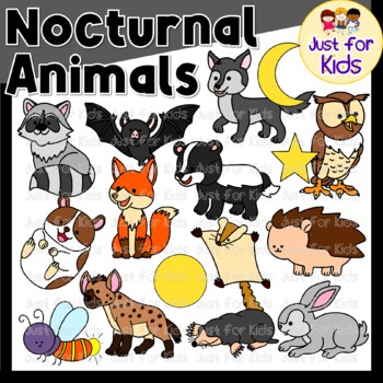 Nocturnal Animals Clip Art Teaching Resources | TPT