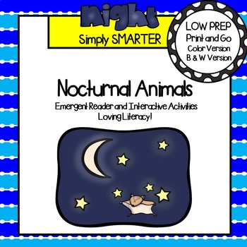 Preview of Nocturnal Animals Emergent Reader Book AND Interactive Activities