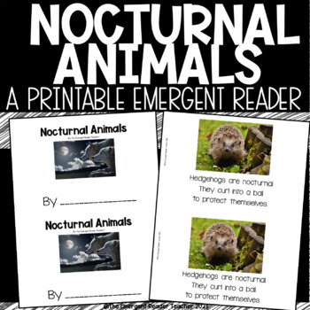 Nocturnal Animals Guided Reading Book by The Emergent Reader Teacher