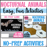 Nocturnal Animals Hexagonal Thinking Activities and Two Tr