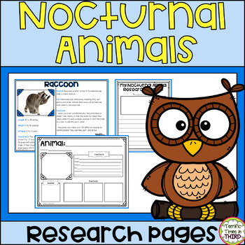 Preview of Nocturnal Animals Research: Informational Reading and Writing Pages
