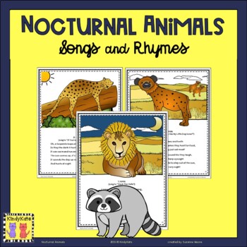 Nocturnal Animals Songs and Rhymes by KindyKats | TPT
