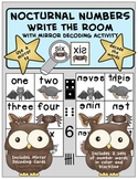 Nocturnal Write the Room for number Words 1-12