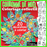 Noël : Coloriage collectif, couronne arts plastiques