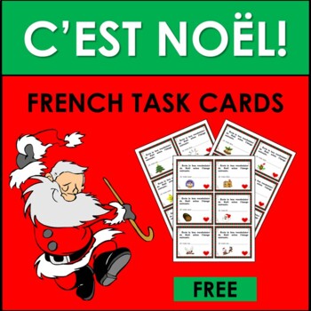 Preview of Noël: French Christmas Vocabulary FREE TASK CARDS