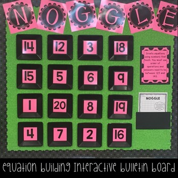 Preview of Noggle Interactive Math Boggle Mind Boggling Bulletin Board
