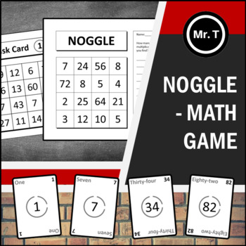 Preview of Noggle - Math Boggle - Card Game Version, Task Cards - Distance Learning