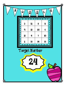 Preview of Noggle Math Game-Complete with 20 Ready Made Boards Bulletin Board Supplies Too!