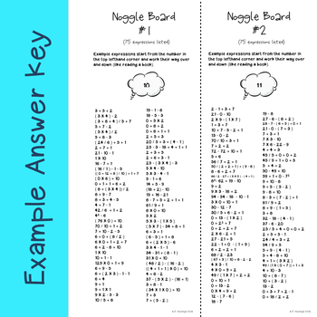 noggle number boggle with answers by fidgety in fourth tpt