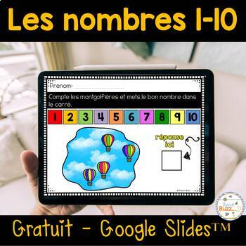 Preview of Nombres 1 - 10 - Compter - Google Slides™ - Distance Learning - French numbers