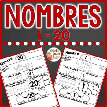 Preview of French Numbers Worksheets 1-20 - Les Nombres Activités variées French Activities