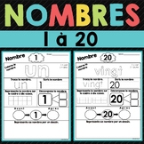 French Numbers Worksheets 1-20 - Les Nombres Activités var