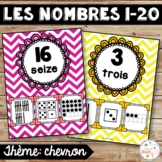 Nombres 1-20 - Affiches - Thème: chevron - French Numbers - Posters