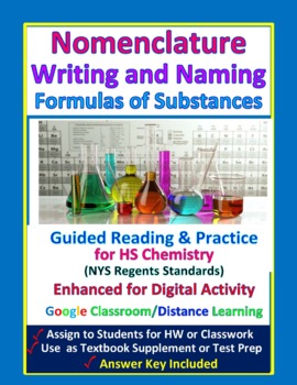 Preview of Nomenclature & Writing Formulas: Guided Reading & Practice - Distance Learning