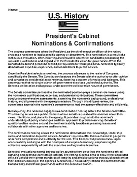 Preview of Nomination & Confirmation of the Executive Cabinet Article & Questions (PDF)