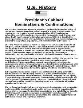 Preview of Nomination & Confirmation of the Executive Cabinet Article & Questions (WORD)