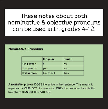Preview of Nominative & Objective Pronouns Made Easy for Grades 4 - 12