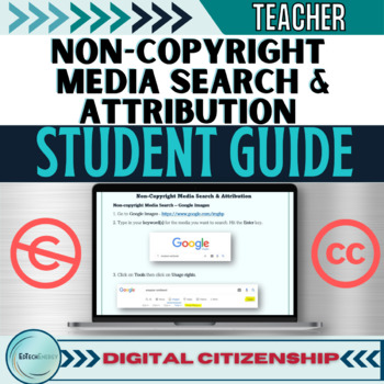 Preview of Non-Copyrighted Free-to-Use Media Search & Media Attribution Student Guide